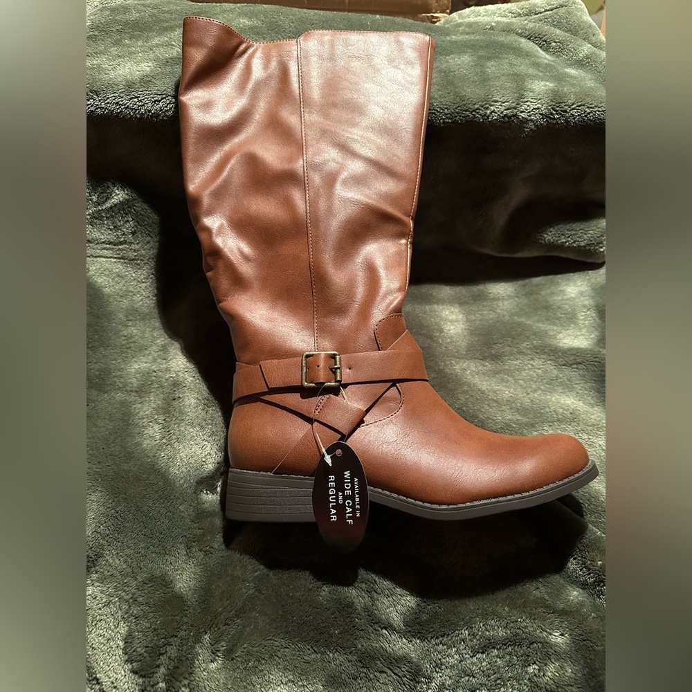 NEW Style&Co Brown Women's Riding Boots size 7.5 w/ wide calf